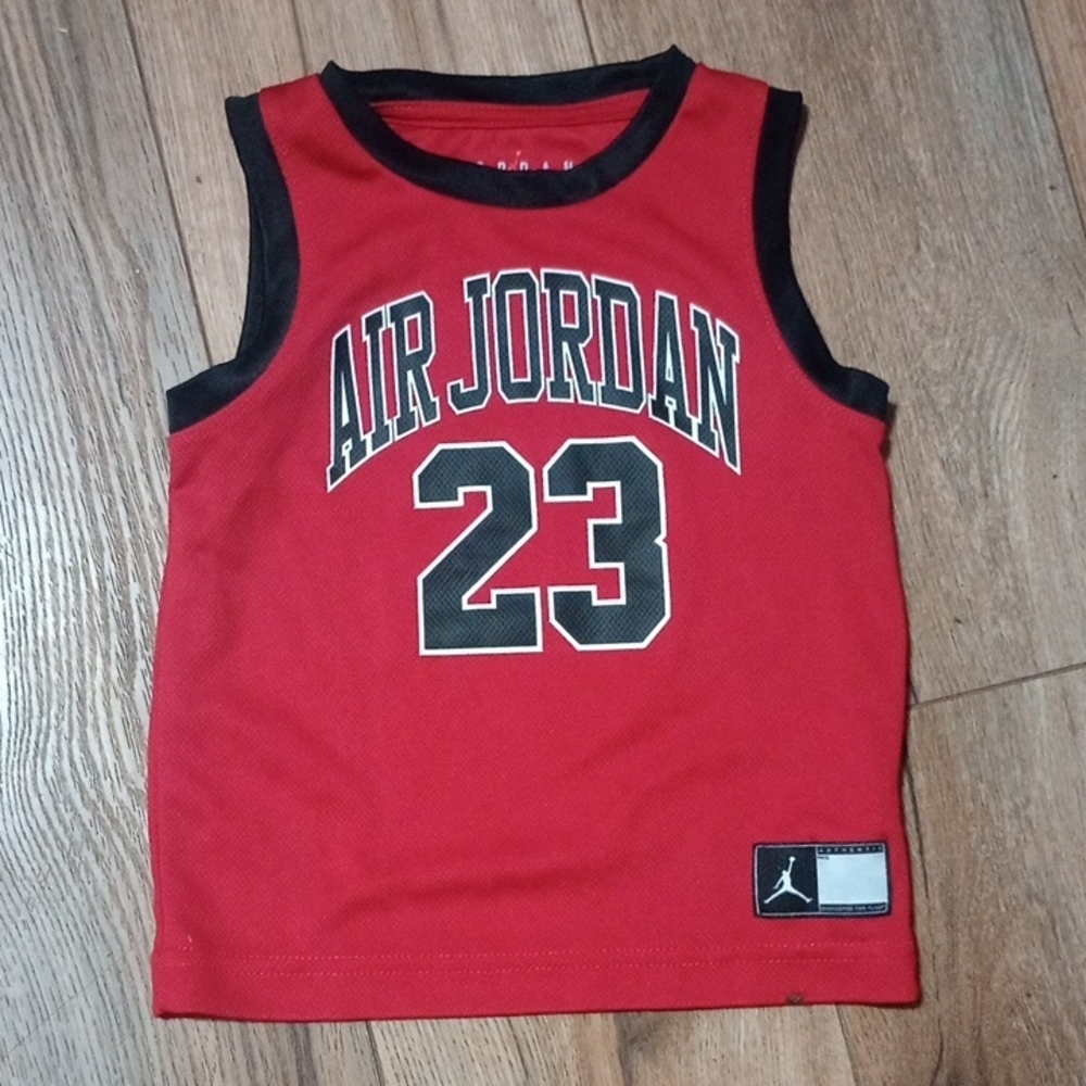 Jordan Red and Black Basketball Jersey